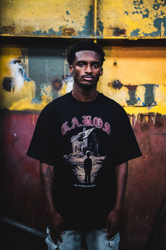 Black GABOS T-shirt, front
